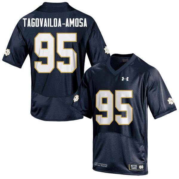 Men's NCAA Notre Dame Fighting Irish #95 Myron Tagovailoa-Amosa Stitched College Under Armour Authentic Navy Football Jersey IN10C14YI